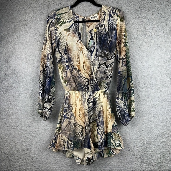 Show Me Your Mumu Jumpsuit Womens X-Small Cream Multicolor Rocky Romper Rioconda - Picture 2 of 14